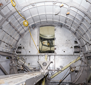 Memphis Belle B-17F bomb bay in restoraton hangar at Wright-Patterson Air Force Base, Ohio, USA