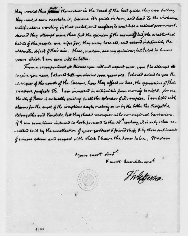 Jefferson Letter of March 20, 1787