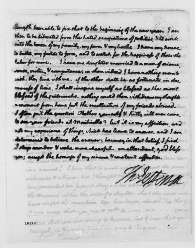 Jefferson Letter of Nov. 27, 1793