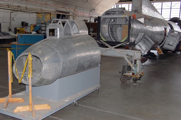 Memphis Belle, April, 2009: Tail Section Restored and Stripped of Paint