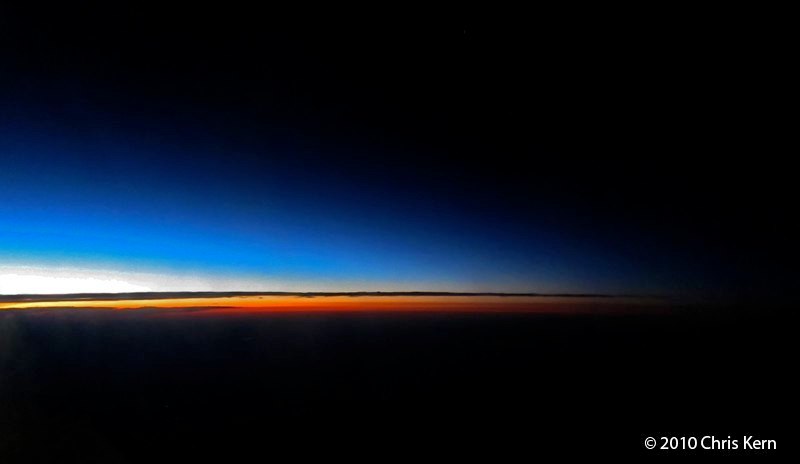 Last Light at 35,000 Feet, United Airlines SFO-IAD Flight, USA (2010)